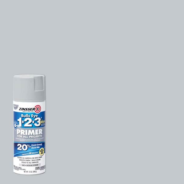 Zinsser Bulls Eye 1-2-3 Plus 13 oz. Gray Flat Interior/Exterior Primer Aerosol Spray (6-Pack)