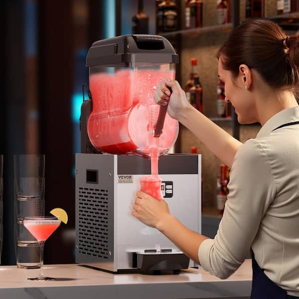 Commercial Slushy Machine, 407 oz. in Black 12 L Single Tank Frozen Drink, 48 Cups Stainless Steel Snow Cone Machine