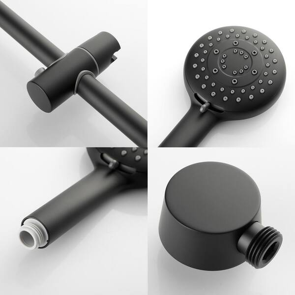 Wall-Mount Slide Bar with Handheld Shower Head Hand Shower Hose Holder  Touch-Clean Sprayer Matte Black - Bed Bath & Beyond - 35568442