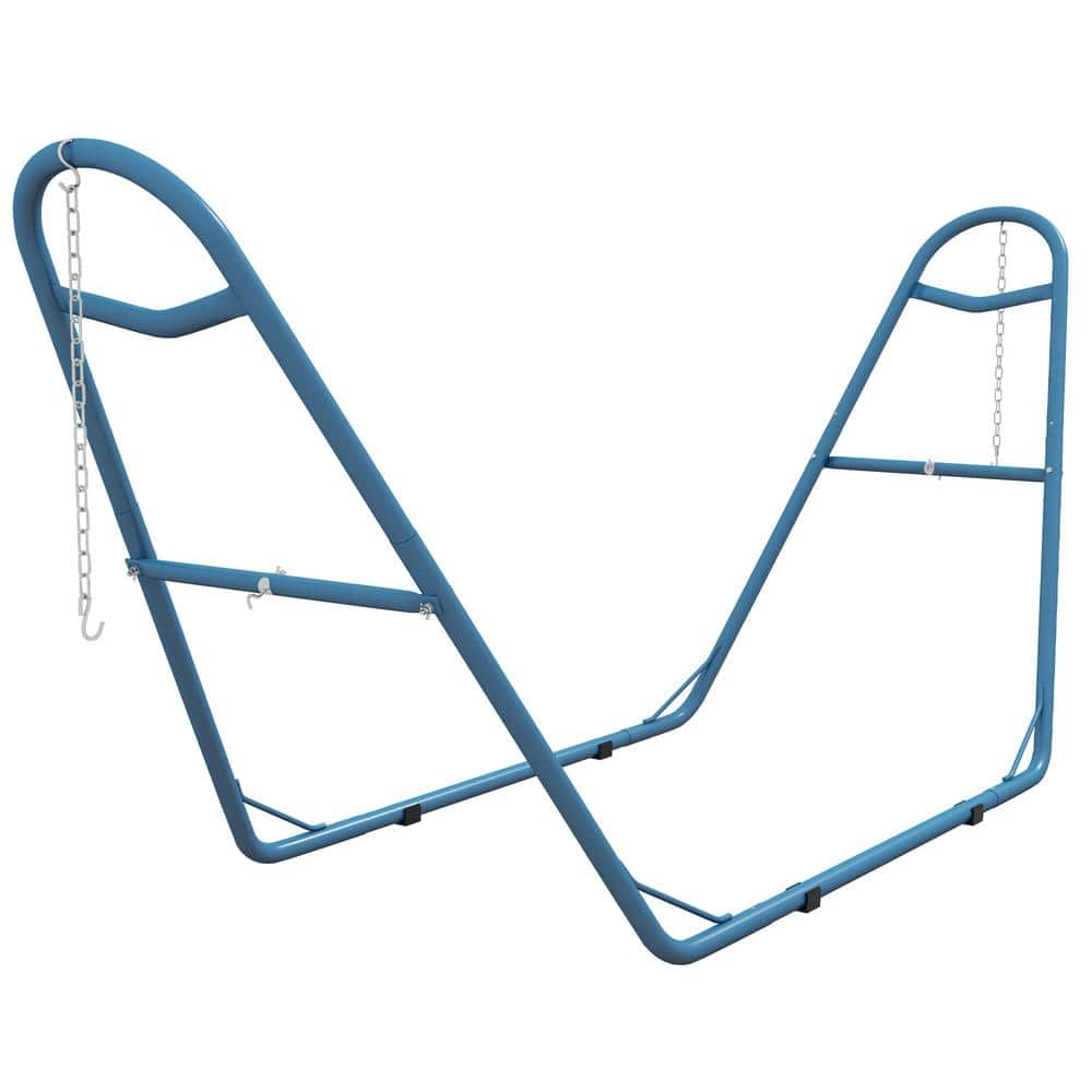 Outsunny 14 ft. Metal Hammock Stand in Blue 84A-311V00BU - The Home Depot