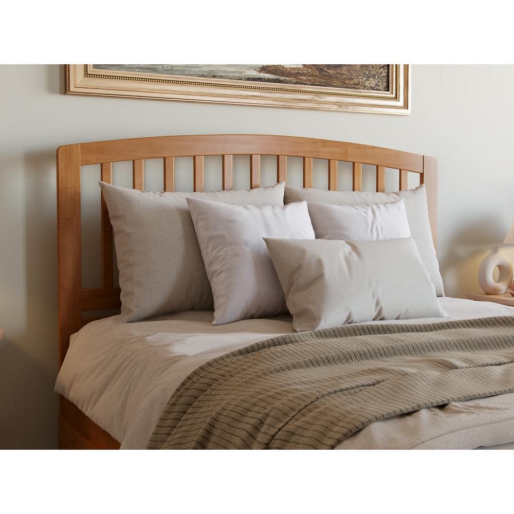 Light Toffee Queen Wood Platform Bed with Storage Drawers