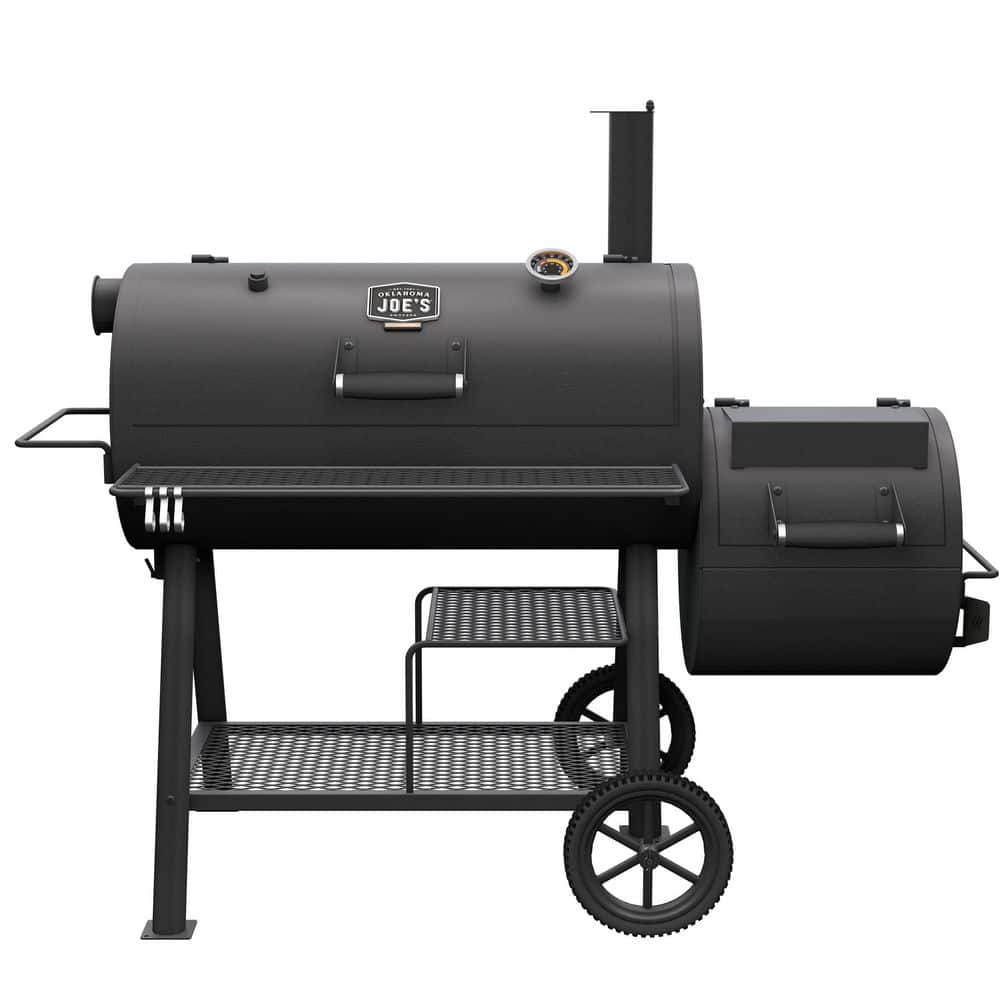 OKLAHOMA JOE'S Highland Reverse Flow Charcoal Barrel Smoker in Black