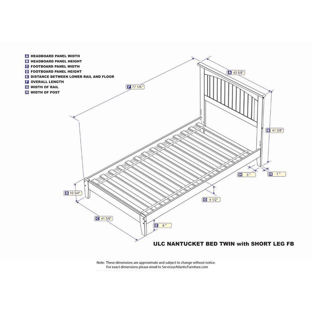 Nantucket Twin Light Wood Frame Bed with Drawer and Slats