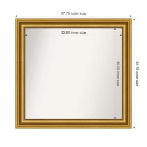 Parlor Gold 37.75 in. x 35.75 in. Custom Non-Beveled Recycled Polystyrene FramedBathroom Vanity Wall Mirror