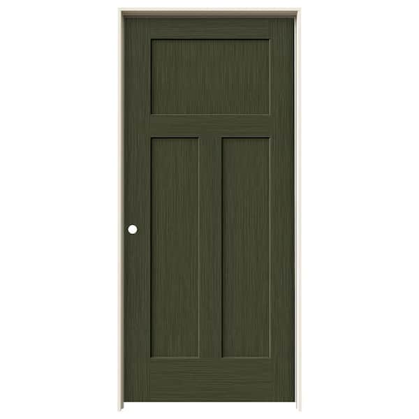 JELD-WEN 36 in. x 80 in. Craftsman Juniper Stain Right-Hand Solid Core Molded Composite MDF Single Prehung Interior Door