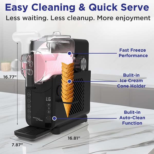 Magnavox 2-in-1 Ice Cream and Frozen Slush Drink Maker (Black