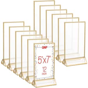 5x7 Picture Frames 12-Pack - Floating Frame Set for Table Numbers, Wedding Signs, Photos, or Table Decor- Gold