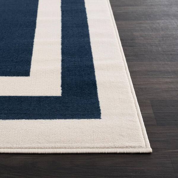 CAMILSON Salina Vintage Machine Washable Rug Navy Blue 2'2'' x 10