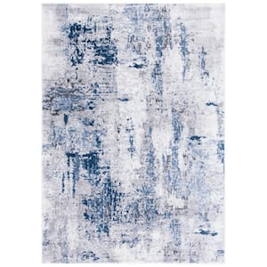 Amelia Gray/Light Blue 2 ft. x 4 ft. Distressed Area Rug