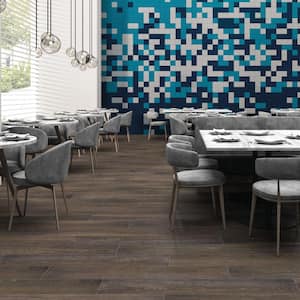 Emerson Wood Brazilian Walnut 4 in. x 8 in. Color Body Porcelain Floor and Wall Sample Tile