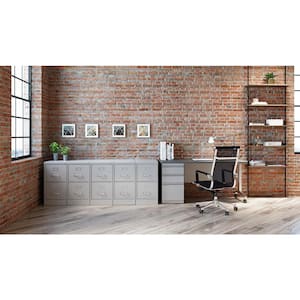 26.5 in. D 2-Drawer Light Gray Metal Letter Width 15 in. W Vertical File Cabinet Commercial Grade