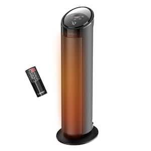 1500W 22 in. Electric Oscillating Force Air Ceramic Tower Space Heater in Black, 3-Speeds, Tip-Over Switch, Child Lock