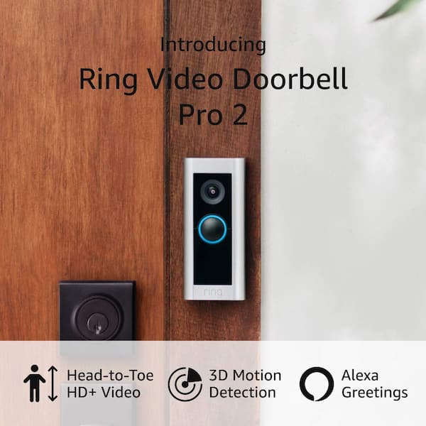 Ring Video Doorbell Pro 2 - Smart Wired WiFi Doorbell Cam with Head-to-Toe  HD Video, Bird's Eye View, and 3D Motion Detection in the Video Doorbells  department at
