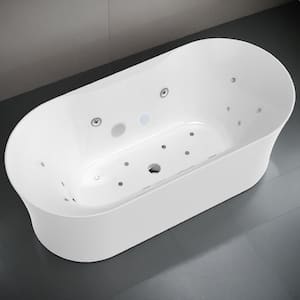 Julia Series 67 in. Freestanding Acrylic Air and Whirlpool Bathtub with Touch Sensitive Control and Chroma Lights