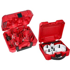 Hole Saw Set 16 Piece Kit With 12 Saws ( ¾”-5 Inch), Hex Key Wrench, Drive  Plate And Storage Case By Stalwart : Target