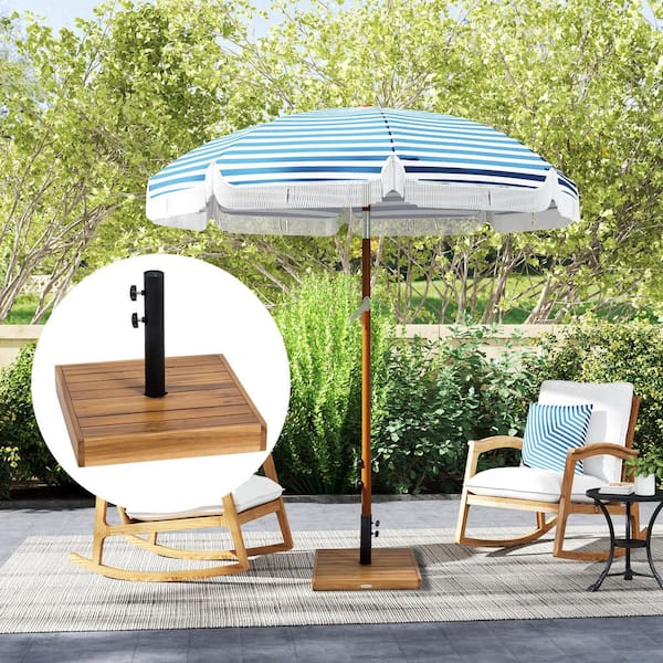 base for patio umbrella near me Dunn-Rite ShadeTable Water-Filled Pool Outdoor and Side Table, Fits 1.5 inch Pool Umbrella Inside of Pool, Use on Patios, Docks, in or warp 185 Lb. Plastic Umbrella Base
