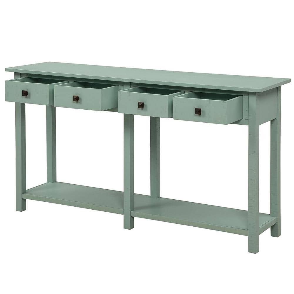 59 in. W x 15.2 in. D x 33 in. H Bathroom Blue Linen Cabinet
