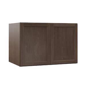 Shaker 36 in. W x 24 in. D x 18 in. H Assembled Deep Wall Bridge Kitchen Cabinet in Brindle without Shelf