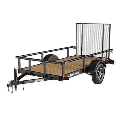 5 ft. x 10 ft. Wood Floor Utility Trailer Kit w/ Patented Pivot Down Rail System — Home Depot clearance