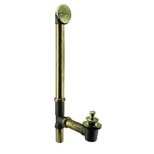 22 in. Brass Bath Drain Waste and Overflow in Polished Brass
