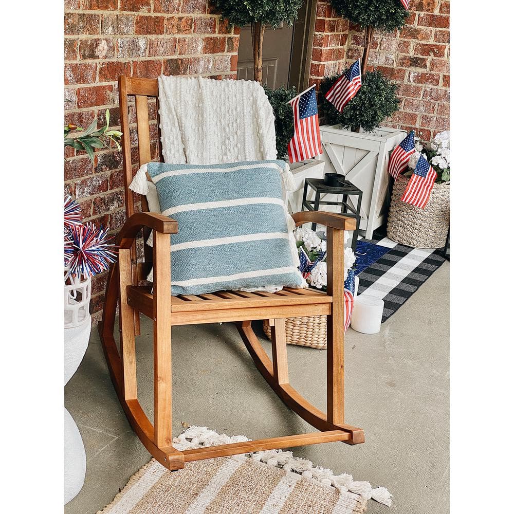 Contemporary Bentwood Acacia Rocking Chair in Brown