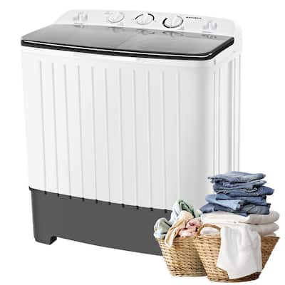 ZENSTYLE 2IN1 Semiautomatic Mini Compact Twin Tub Washing Machine 17.6lbs  Home Portable Washer 