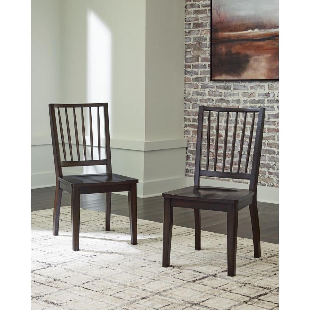 set of 4 charterton dark brown wood side chair