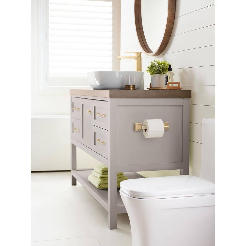 Champagne Bronze Pivoting Double Post Toilet Paper Holder