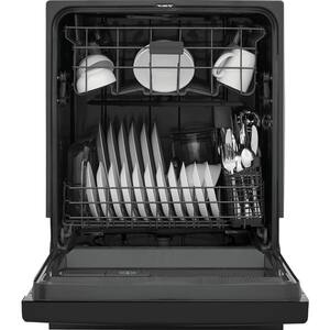 24 in Front Control Built-In Tall Tub Dishwasher in Black with 4-cycles and DishSense Sensor Technology