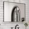 waterpar 32 in. W x 40 in. H Rectangular Aluminum Framed Wall Bathroom Vanity Mirror in Black LB10080