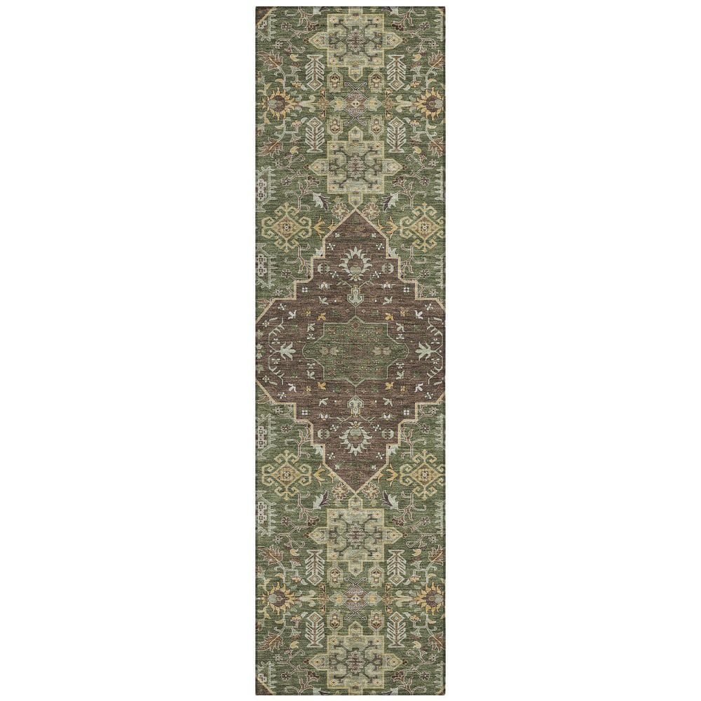 Chantille Machine Washable Indoor/Outdoor Abstract ACN2714 Olive 2 ft. x 7 ft. Runner Rug price history on PriceWatchPro