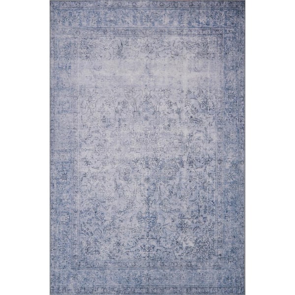 Loloi Loren Slate 2 ft. 3 in. x 3 ft. 9 in. Distressed Bohemian Printed Area Rug