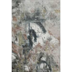 Mayfield Premium Machine Washable Abstract AMF2202 Taupe 8 ft. x 10 ft. Area Rug
