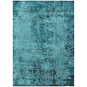 Chantille ACN559 Teal 2 ft. 6 in. x 3 ft. 10 in. Machine Washable Indoor/Outdoor Geometric Area Rug