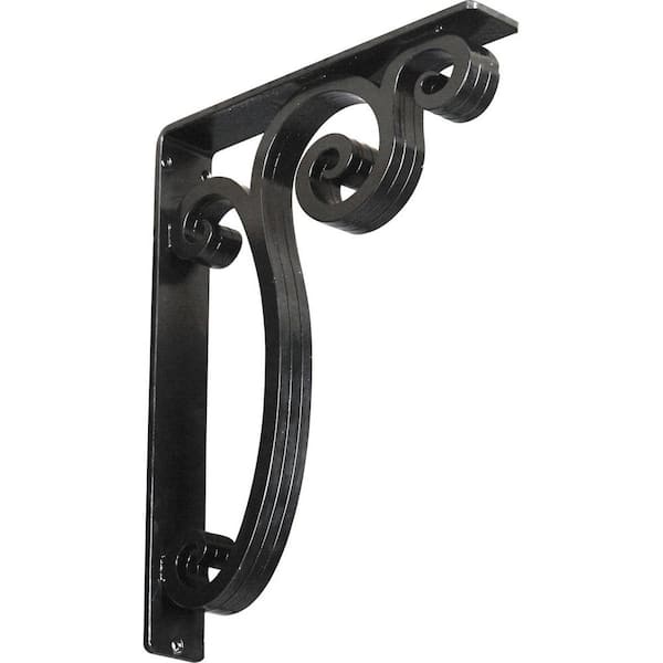Ekena Millwork 2 in. x 15 in. x 12 in. Wrought Iron Triple Center Brace Avery Bracket
