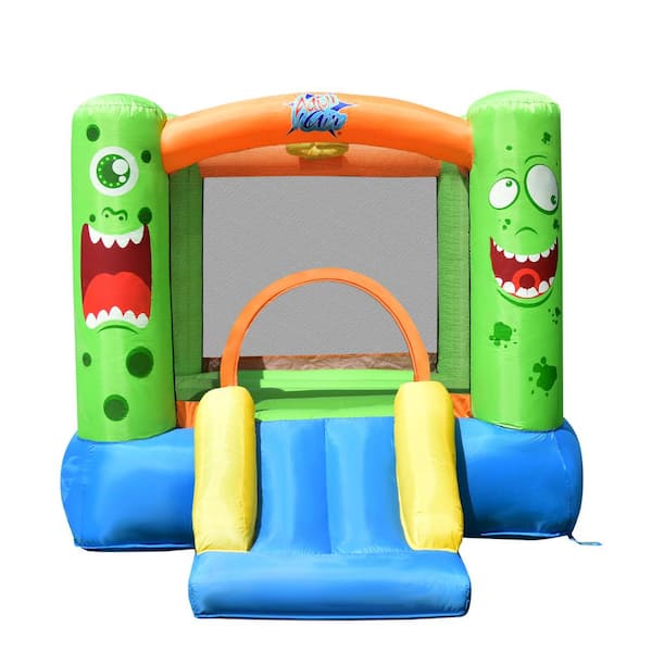 HONEY JOY 480-Watt Inflatable Bounce House Jumping Castle Kids Playhouse with Slider and Blower
