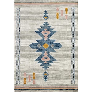 Porto Beige 7 ft. 9 in. x 10 ft. 2 in. Abstract Polypropylene Area Rug