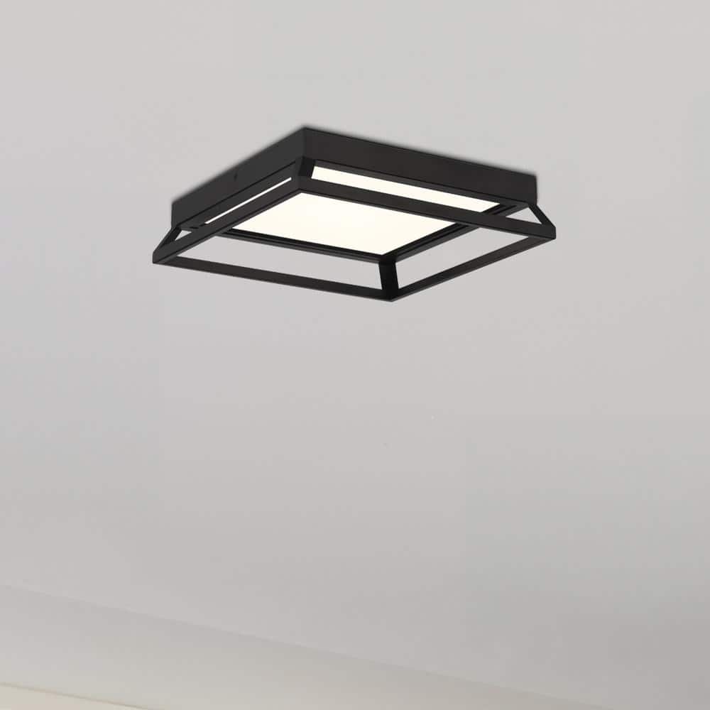 Terrace 14 in. Modern Matte Black Selectable CCT Integrated LED Flush Mount for Kitchens price history on PriceWatchPro
