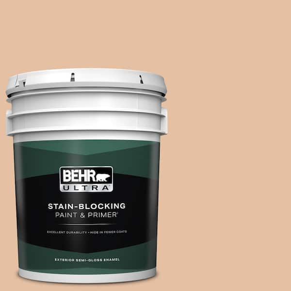 BEHR ULTRA 5 gal. #BIC-01 Fabulous Fawn Semi-Gloss Enamel Exterior Paint & Primer