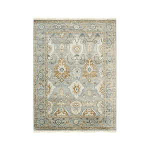 Green Hand Knotted Wool Classic Oushak Rug, 8' x 8', Area Rug