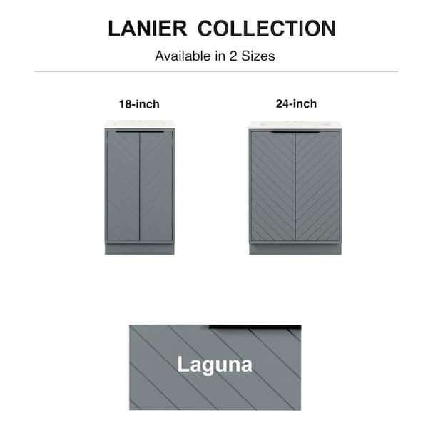 Glacier Bay Lanier 19 in. Single Sink Laguna Blue Bath Vanity with