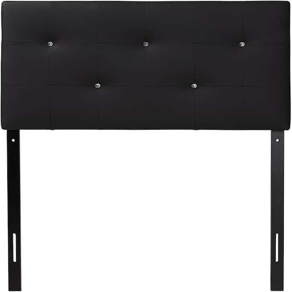 Black Twin Upholstered Heaboard, Sturdy Bed-Frame Mount Headboard