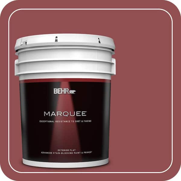 BEHR MARQUEE 5 gal. #PPU1-08 Pompeian Red Flat Exterior Paint & Primer