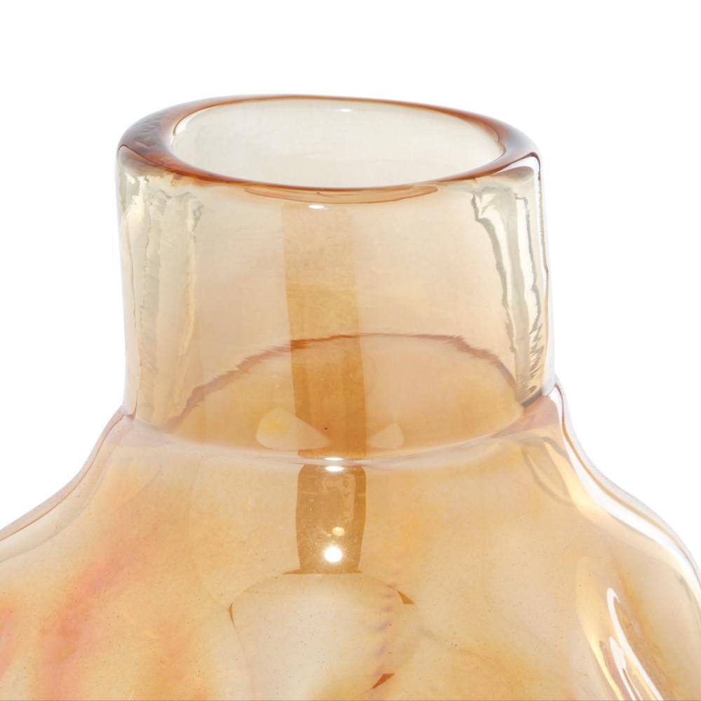 Gold and Clear Glass Table Vase with Bouquet Design