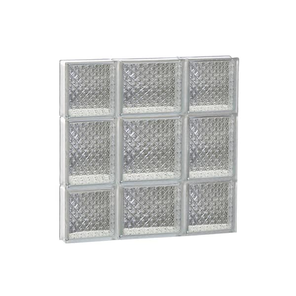 Clearly Secure 19.25 in. x 19.25 in. x 3.125 in. Frameless Diamond Pattern Non-Vented Glass Block Window