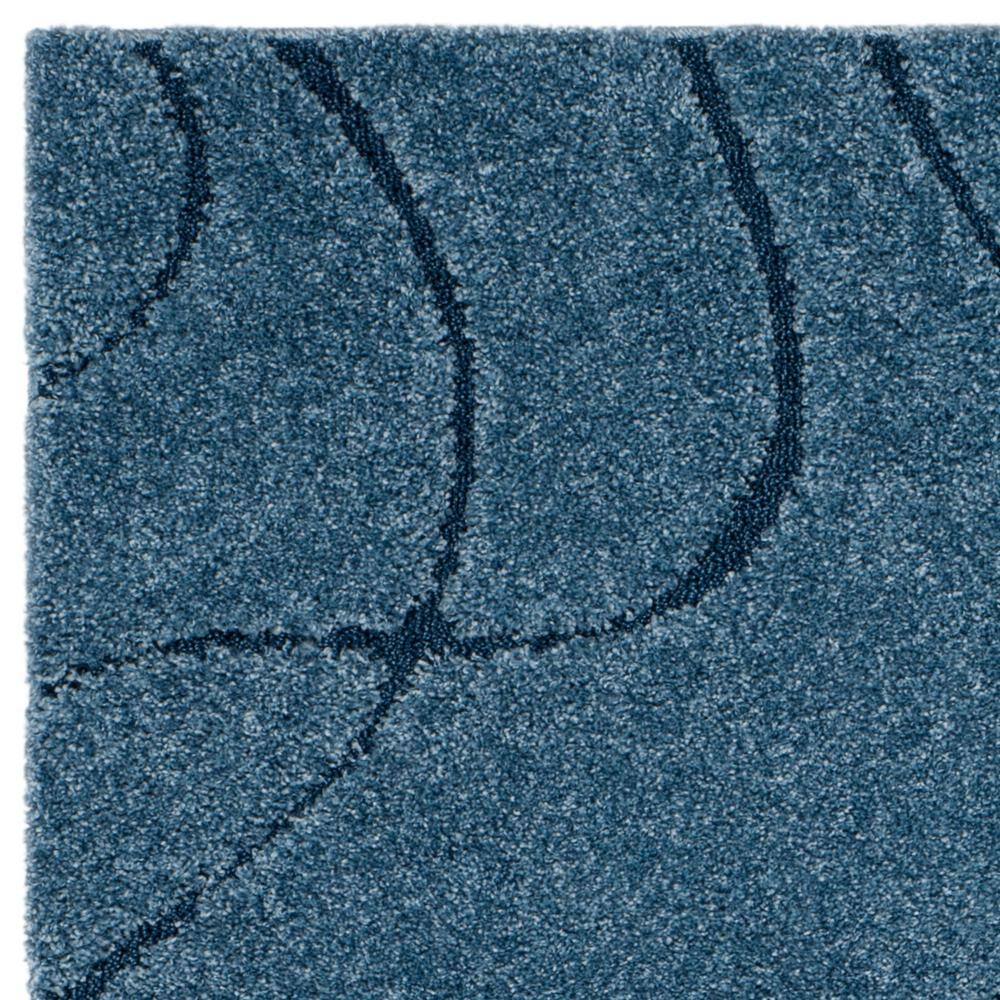 Light Blue Abstract Shag Synthetic Area Rug