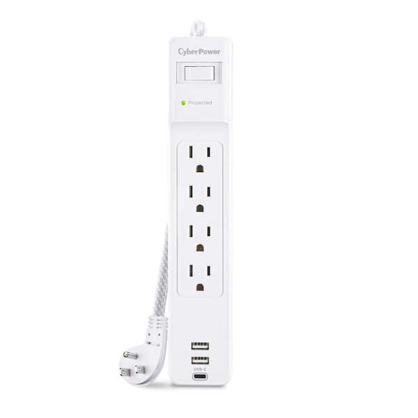 5 ft. 2 USB-A, 1 USB-C 1500J 4-Outlet Surge Protector