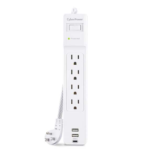 CyberPower 5 ft. 2 USB-A, 1 USB-C 1500J 4-Outlet Surge Protector