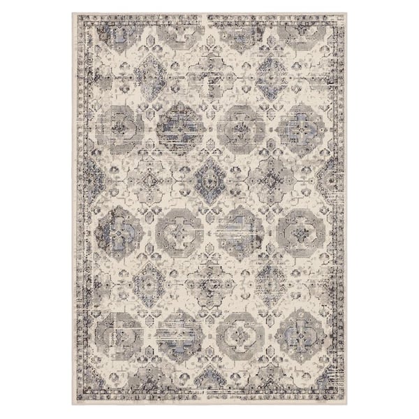 Mohawk Home Aurora Pearl 5 ft. 3 in. x 7 ft. 6 in. Traditional Ornamental Khotan Area Rug