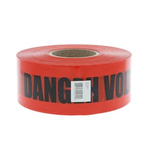 3 in. x 1,000 ft. Barricade Tape Danger High Voltage Keep Out, Red